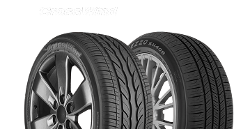 tires graphic with logo